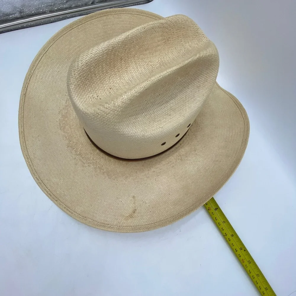 Resistol Mens 7 1/8 George Strait Collection Straw Cowboy Hat Tan Western Rodeo